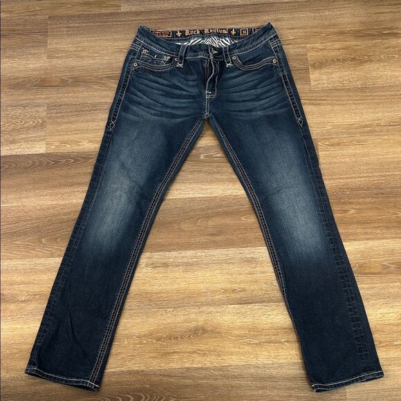 Rock Revival Jessica Straight Denim Jeans Sz 31 - Picture 1 of 15